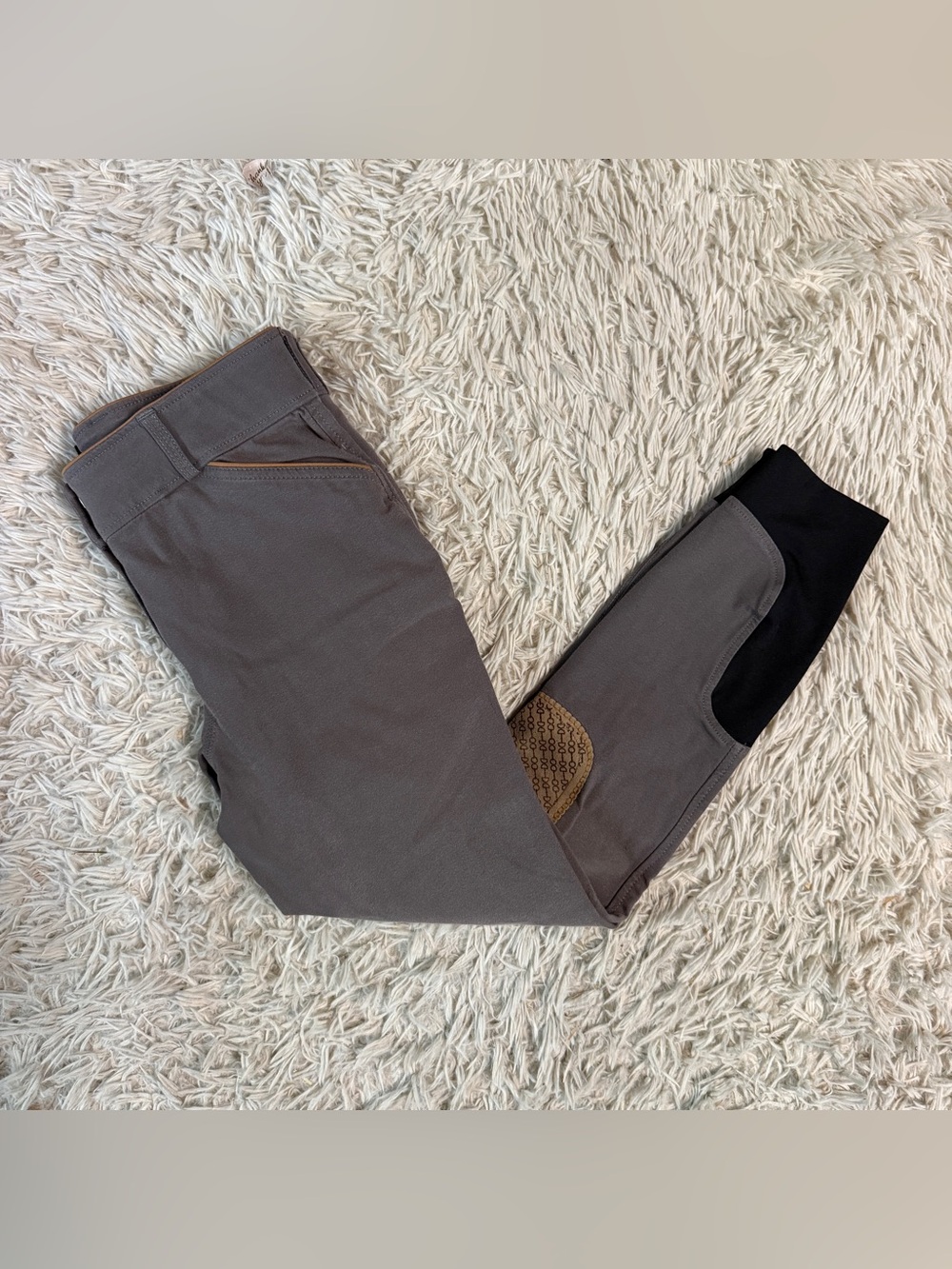 Child’s Size 16R Grey Dover Knee Patch Horseback Riding Breeches